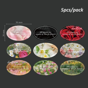 (5PCS) FLOWER STICKER Bouquet DIY Waterproof Stickers Label Scrapbook Accessories Belon Bunga Wrapping Florist Bobo