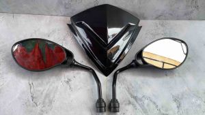 VISOR YAMAHA MIO M3 MIO Z MIO GEAR 125 HITAM PEKAT PLUS DOUBLE TAPE 3M PAKET VISOR SPION X1 125Z PNP YAMAHA GEAR 125 PLUS VISOR PNP