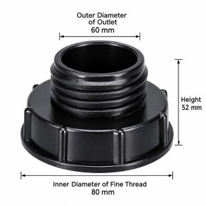 👉【Miễn phí ship cho 1 sản phẩm】AODDO S60 Ren Bộ chuyển đổi cho thùng IBC. 1/2" 3/4" 1" 1.5" 2" Đen Đầu nối ren Bền bỉ Khớp nối bồn chứa Dành cho bồn chứa nước IBC