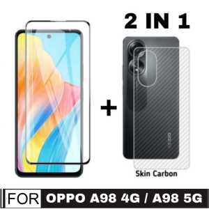 PROMO PAKET 2 INC 1 Tempered Glass Oppo A98 4G / Oppo A98 5G 2023 / Oppo Reno7 5G 2022 Anti gores Kaca Pengiriman Cepat