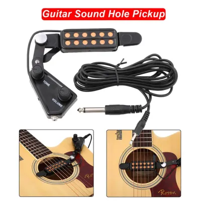 RIXTON Professional Acoustic Guitar Bass Pickup Audio12 Hole Pickup Magnetic Transducer Guitar Sound(Guitar Pickup 12 Hole)