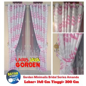 GORDEN SATEN BRIDAL AMUNSEN SEMI IMPORT AMANDA PINK LEBAR 140 CM X 200 CM