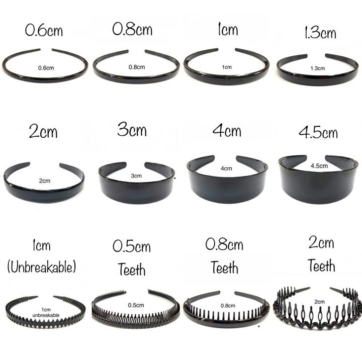 1 Pcs Hairband (Plastic) Mens Women Unisex Black Wavy Hair Head Hoop ...