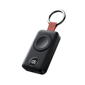 JOYROOM Portable 2000mAh Wireless Charger Compatible for Appl* Watch Series 8/7/6/5/4/3/2/SE/Ultra Compact Magnetic iWatch Charger Keychain Style Travel Essentials (Black)