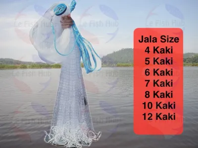 JALA IKAN UDANG PANJANG 4 5 6 78 10 KAKI 12 KAKI JALA IKAN RAMPAT TANGSI HAND CASTING FISH NE