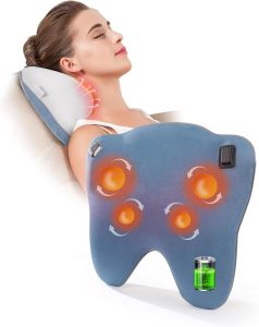 OWAYS Rilassa Cordless Back Massager with Heat Shiatsu Neck Massager for Pain Relief Deep Tissue 4D Kneading Massage Pillow for Back Shoulder Legs Relax at Home Office and car