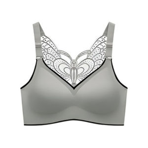 Wireless Bra for Large Breasts Summer Thin Comfortable Bras without Steel Ring Supportive Butterfly Underwear Undershirt