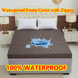 6 Inches Thickness Waterproof Foam Cover with Zipper Mattress Topper Bed Cover with Zipper Single Double Full Queen King Available