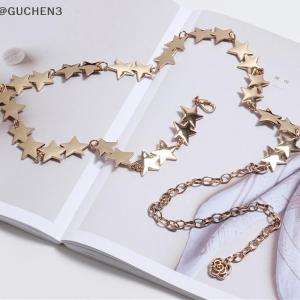 GUCHEN3🦋 Cổ Điển Phụ Nữ Thắt Lưng Vành Đai Nữ Kim Loại Sao Năm Cánh Chuỗi Vành Đai Tua Eo Chuỗi Vành Đai Phụ Nữ Trang Trí Cơ Thể Đồ Trang Sức
