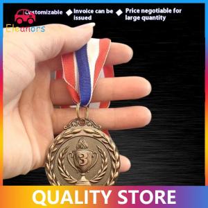 [Eleanor] 1Pcs 2 Bronze Award Medal Zinc Alloy Round Winner Medals With Neck Ribbon 1st 2nd 3rd Prizes Winner Prize Present