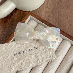 HOUMENG กรดอะซิติก กิ๊ปหนีบผมอาซีเตท โบว์น๊อต สีลูกอมสี กิ๊บติดผมโบว์ แฟชั่นสำหรับผู้หญิง ผ้าโพกศีรษะ คลิปผม rhinestone สาวๆ