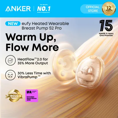 Anker eufy S2 Pro Hands Free Wearable Breast Pump with HeatFlow 2.0 Technology and App Control T600P