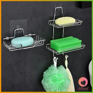AW ที่วางสบู่สแตนเลส ชั้นวางของ ฟองน้ำ วางสบู่ ไม่ต้องเจาะผนัง  soap dish