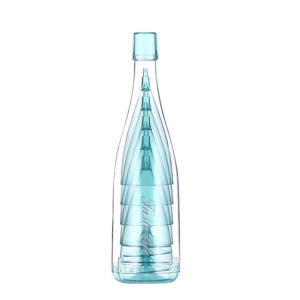 5PCs/Set Travel Portable Plastic Champagne Glass Set With Storage Bottle Reusable Wine Glass Kit