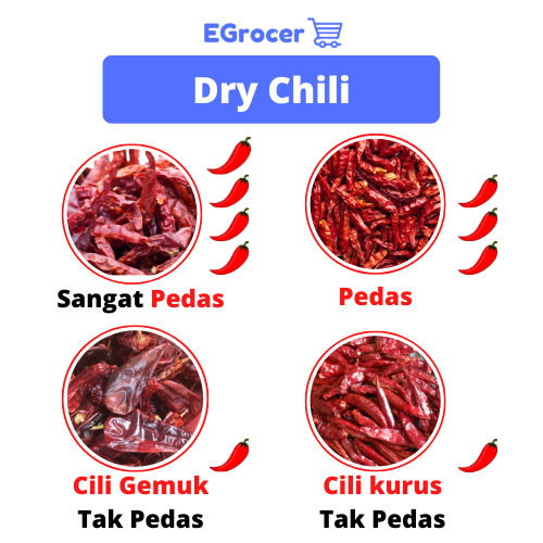 Dry Chili Cili Kering Cabai Kering Lada Cili Kering Tidak Pedas