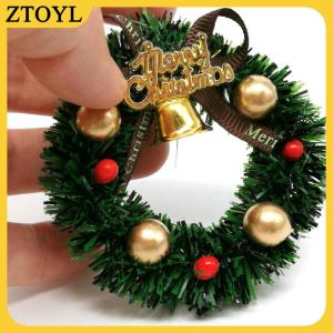 ZTOYL 1 chiếc vòng hoa thu nhỏ 6cm Nhà búp bê phụ kiện trang trí tường Cây giáng sinh