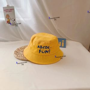 topi bucket anak motif alfabet ABCDE FUN kekinian topi ember anak laki laki perempuan umur 1-7 tahun