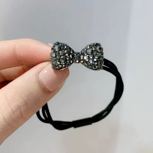 Getah Rambut 3 Lapis Rama-rama Ikatan Riben High Elastic Rambut Rubber Band Ribbon Crystal Bling Quality高级感蝴蝶结绑发圈发绳绑头发