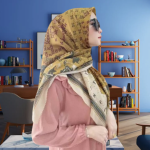 HIJAB|JILBAB|KERUDUNG SEGIEMPAT VOAL PRINT DENAY KW MOTIF WK