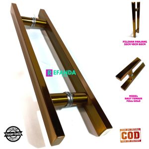 pegangan handle gagang tarikan pintu rumah minimalis model baut tembus pilihan panjang 33cm 45cm dan 60cm untuk pintu kaca dan kayu