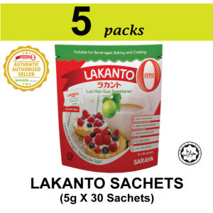Lakanto 5s (Sugar/Sweetener) Sachet 5g x 30 x 5 - LAKANTO5g5 (Expiry NOV 2027)