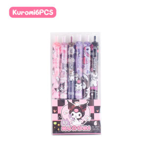 Mumystation 6PCS Pulpen Gel Mekanik Pulpen Aesthetic Motif Kuromi