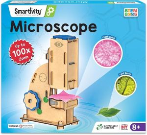Smartivity DIY Microscope 100x Zoom Toy for Kids Age 8-10-12-14 Years Old | Birthday Gift for Boys & Girls | Science Toy for Kids 8-14 Years Old Students I STEM Science Kit | Science Experiment Kit | Educational Toy