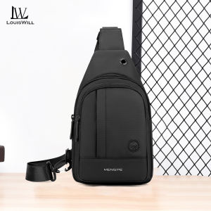 LouisWill Men Bag Chest Pack Functional Chest Bag Crossbody Chest Bag Zipper Bag Sports Bag Waterproof Bag Street Shoulder Bag Messenger Bag Travel Bag Work or Business Bag