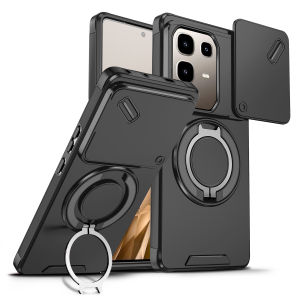 Slide Lens protect Armor Phone Case For InfinixNote 50 Pro Plus Car Magnetic Ring Holder Cover for InfinixNote50Pro + 5G Funda