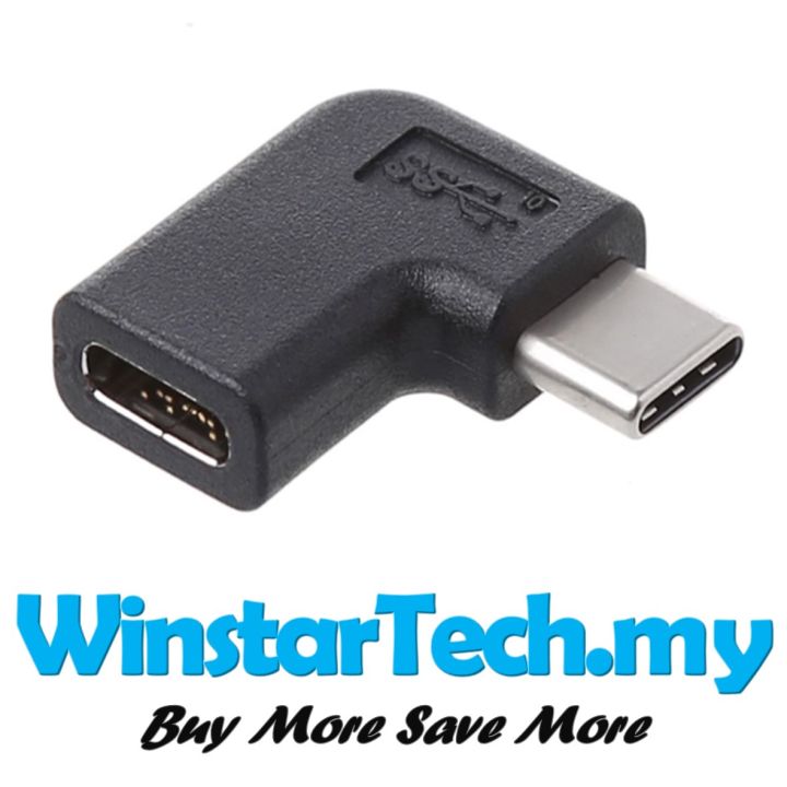 90 Degree USB C Type-C Male to Female Adapter Extension Converter Type ...
