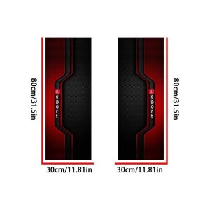 DADOMYD 2 Pcs Carbon Fiber Car A-Pillar Stickers Sporty Pattern Self-adhesive Car Interior Stickers Fashion Black Red Car Interior Decals Automotive Interior Accessories