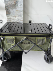 Xe Kéo Chở Đồ Dã Ngoại Gấp Gọn 230L Khung Thép Vải Oxford 600D Chịu Tải 124Kg Có Khóa Bánh Xe Tay Cầm Công Thái Học