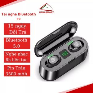 [MẪU MỚI 2022] Tai Nghe Bluetooth F9 V5.1 Tai Nghe Không Dây F9 Công Nghệ Bluetooth 5.1 Kèm Sạc 3000 Mah Nút Điều Khiển Cảm Ứng Chống Thấm Nước - Bảo hành 6 Tháng HANA SMART