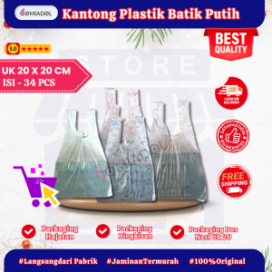 Kantong Plastik Dus Nasi Motif Batik - Ukuran 20x20 Cm - 34 Pcs