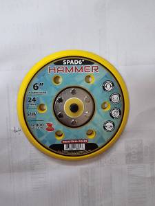 Hammer spad6 แป้นจับกระดาษทรายกลม หนามเตย ขนาด 6 นิ้ว แป้นรองขัดฟองน้ำ 1ชิ้น
