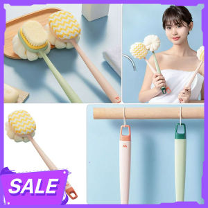 2 in 1 long handle bath brush shower back rubbing Sponge Dual Side Back Body Scrubber