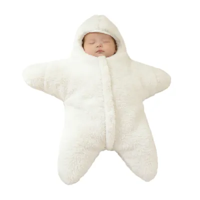 Hotyins Starfish Baby Onesie Cute Halloween Outfit for Babies Baby Starfish Hooded Cotton Zipper Jumpsuit for Newborns Toddlers Soft Faux Wool Sleeping Bag Cute Star Costume for Halloween Photography