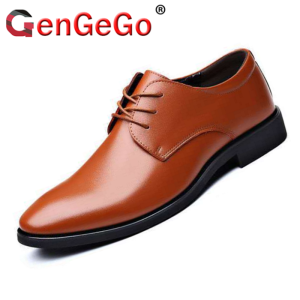 Brand GenGeGo （3 Days Delivery）COD Business Lace-up Formal Leather Shoes Mens Pointed-toe Fashion Leather Shoes