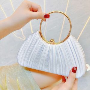 Fashion Party Clutch Bag New Pleated Banquet Clutch Ring Handbag Socialite Temperament
