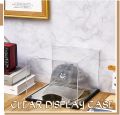 Barydat Clear Hat Display Case Acrylic Baseball Hat Display with Stainless Steel Risers Baseball Holder Stand Dustproof UV Protection Cabinet for Memorabilia Display. 