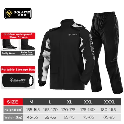 🇸🇬【Ready Stock】Dual-Use Riding Raincoat! 100% PVC waterproof high-visibility reflective strips breathable & non-stuffy—ideal for motorcycle/bicycle rainy commutes!