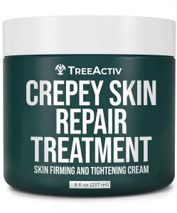 TreeActiv Crepey Skin Repair Cream 8 oz Firming Body & Neck Cream with Hyaluronic Acid Glycolic Acid & Shea Butter Helps Crepey Skin Look Smoother 500+ Uses