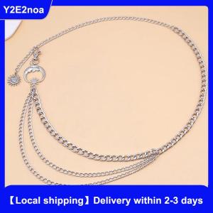 【Local shipping】 1Pc Women Waist Chain Belt for Dress Skirt Belts with Moon Star Waistbands   Ladies Clothing Chain Accessories