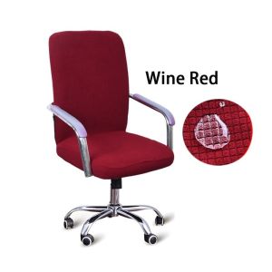 Waterproof Chair Cover Elastic Computer Gaming Seat Cover Plaid Solid Color Chair Protector Removable