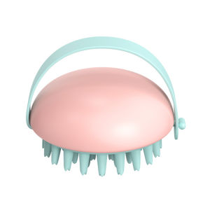 Hamshmoc Soft Silicone Dog Bath Brush Massage Pet Grooming Brush Shampoo Dispenser Cleaning Brush with Handle for Long Short Haired Dogs and Cats