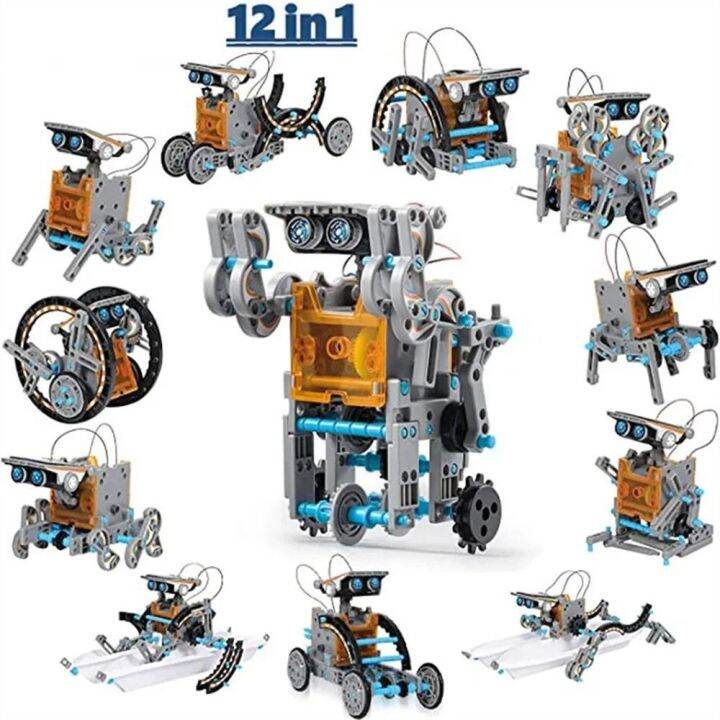 TRTEWWS 12 in 1 Solar Robot Toy DIY Building Solar Powered Education ...