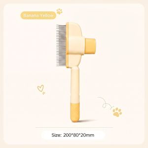 Carty Pet Hair Comb One Click Self Cleaning Needle Brush Remove Loose Undercoat Tangled Fur Gentle Grooming Tool For Long Short Hair Dog Cat