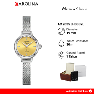 Jam Tangan Wanita Alexandre Christie Passion AC 2B35 LHBSSYL Yellow Dial Silver Stainless Steel Strap