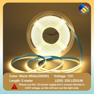 COB LED Strip Light DC12V/24V 320 LEDs/m  5M/10M  Flexible Light Strip Home Decor Lights Car Light led light for room