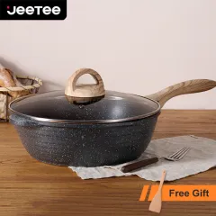 JEETEE Non Stick Pan Cooking Egg Frying Pan Flat Pan Kawali Wok Pan Suitable For Induction Cooker Gas Stove 20 24 28 32cm I.599507122